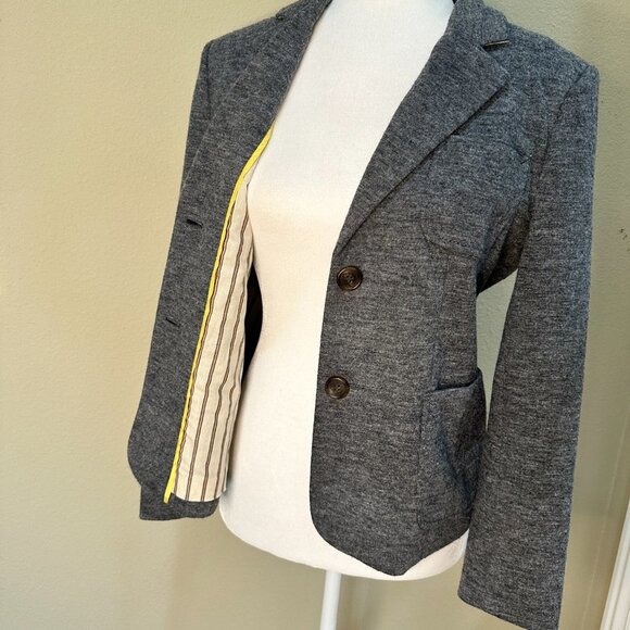 ANTHROPOLOGIE Cartonnier Grey Fitted Blazer Lined - size 8 - Picture 3 of 9